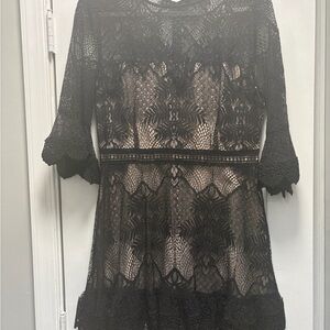 BB Dakota RSVP Black Lace Quarter Sleeve Dress